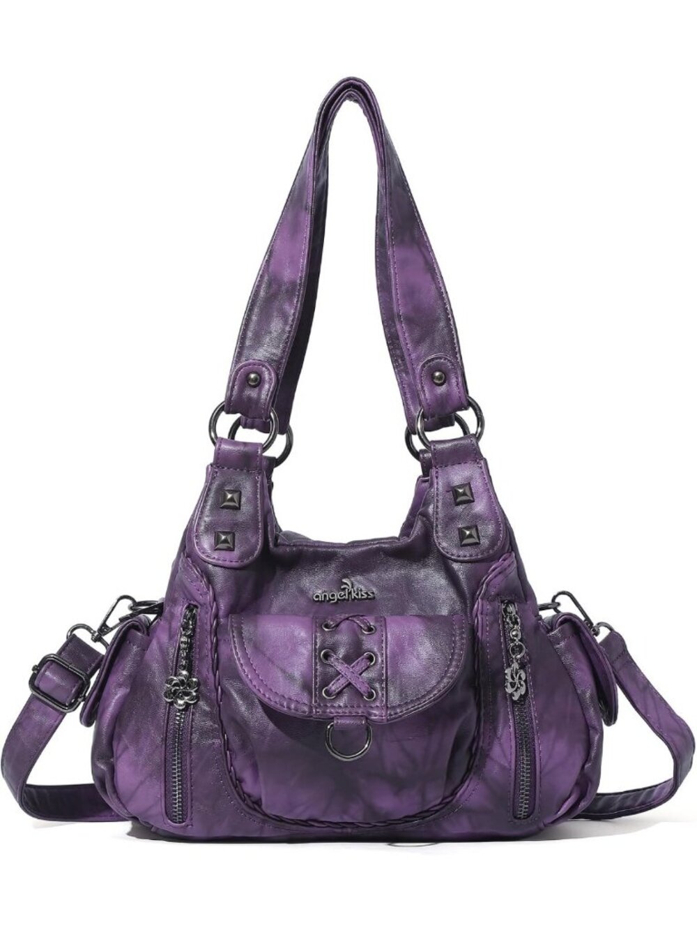 Chic Y2K Small Hobo Purse for Women - Vegan Leather Multi-Pocket Crossbody Bag